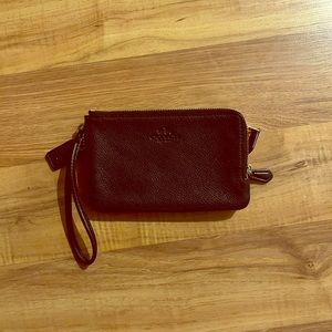 Coach double zip wristlet